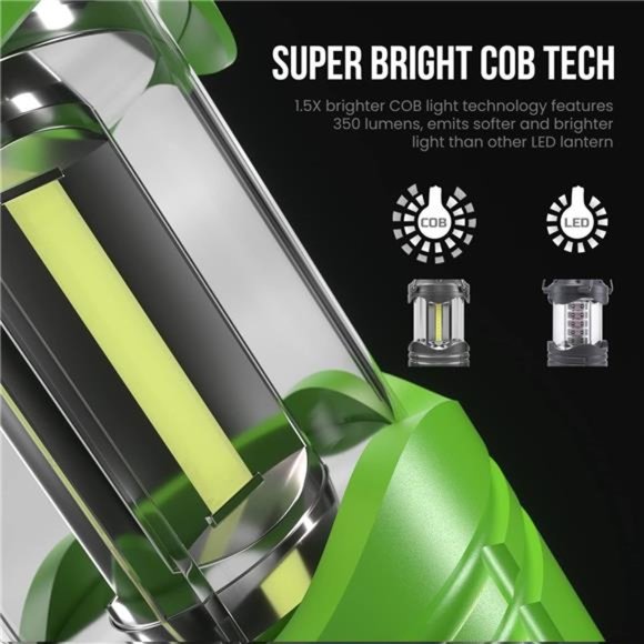 4 Pack LED Camping Lanterns, Battery Powered Camping Lights COB Super Bright - Picture 3 of 6